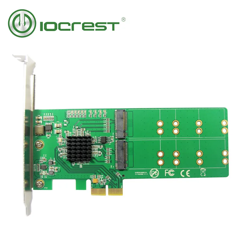 IOCREST PCI Express до 4 x NGFF M.2 B Ключ адаптер карты Поддержка 2280, 2260, 2242 и 2230 Размер чипсет Marvell 88se9235