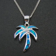 Высокое качество 925 пробы Серебряные ювелирные изделия Для женщин кулон с голубой огненный опал кулон Цепочки и ожерелья штампованные S925 для подарка без цепочки