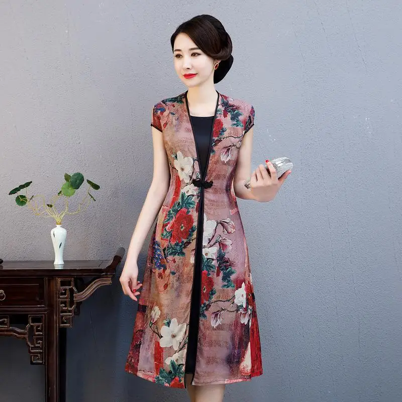 Стильная женская одежда из вискозы Cheongsam, китайский стиль, воротник-стойка, длина до колена, платье для женщин, Qipao, тонкие платья для вечеринок, Vestido - Цвет: style - 3