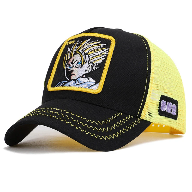 Cap Dragon Ball Gohan Women Men Snapback Hat Anime Mesh Boy Breathable Sun Summer Sports Outdoor Accessory (4)