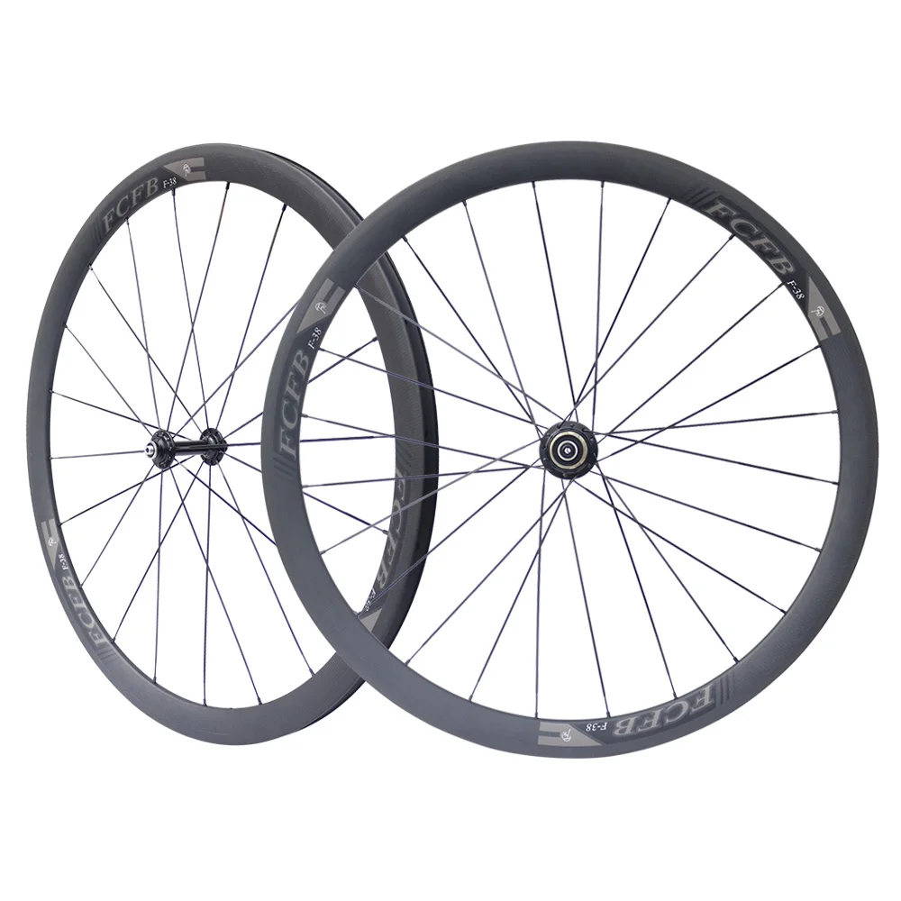 

new FCFB 100% Toray 700 carbon fiber road bicycle wheels 38 23 racing carbon wheels with superlight Fastace hub cycling parts