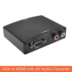VGA к HDMI конвертер аудио видео синхронизации выход с AV аудио R/L мощность hd-конвертер компьютер vga сигнала вход к hdmi
