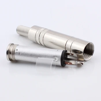 

10pcs DIY 6.35mm 6.5mm 1/4 inch TRS Plug Socket Female Audio Plug Microphone wire solder type