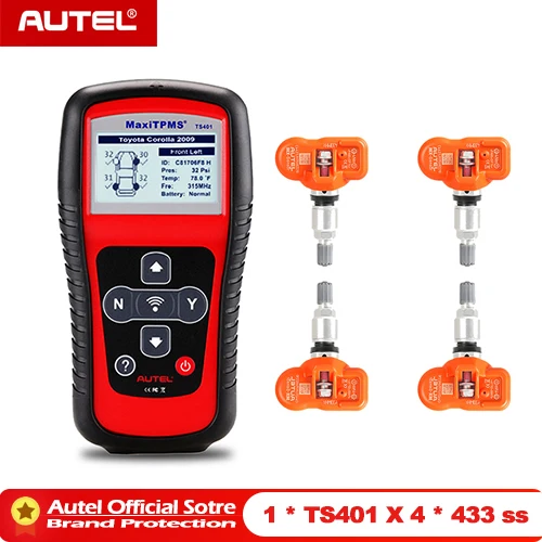 Autel MaxiTPMS TS401 TPMS инструмент для программирования MX сенсор OBD2 сканер OBDII OBD 2 Автомобильный диагностический инструмент активированный 315 433 МГц датчик - Цвет: TS401 4x433 sensor