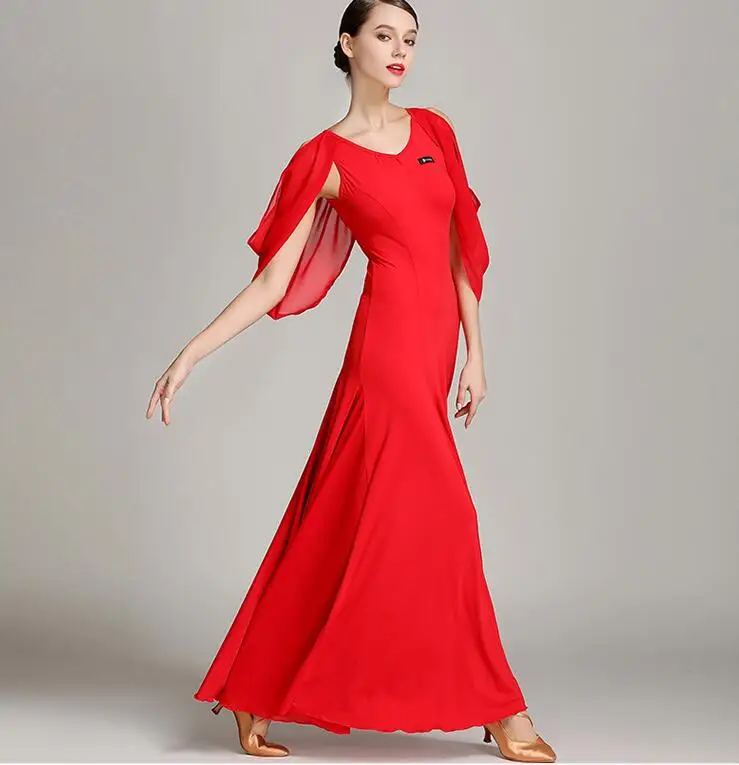 Standard Ballroom Dancing Black Competition Waltz Women Stage Dress Modern
