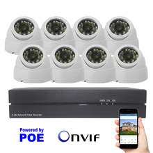 1080P HD Security Camera system 8ch HDMI Video POE NVR and 2.0mp Indoor Dome Night vision Plug and play IP Camera CCTV NVR kit