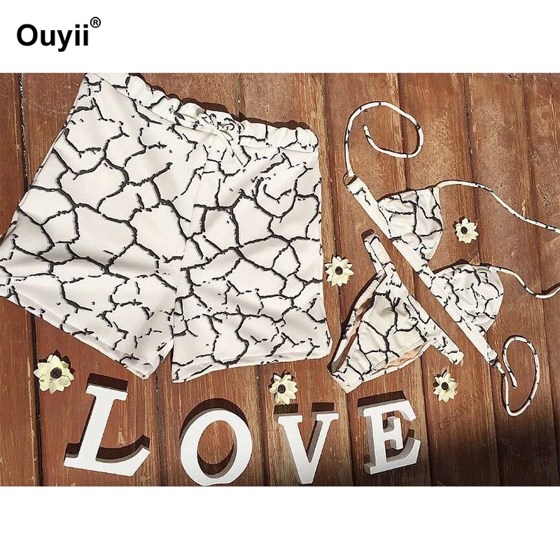 

New Couple Swimwear Ladies Print Bikini Trunk Bikini Men's Beach Pants Swimsuit 2019 Summer Fashion Swimwear