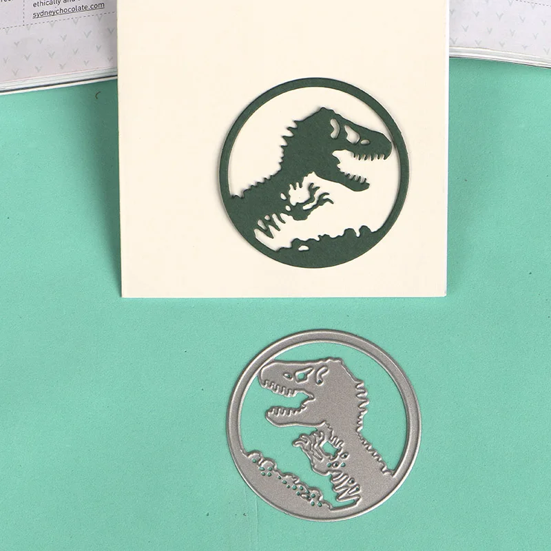 

DUOFEN METAL CUTTING DIES S18082309 dinosaur circle tag embossing stencil DIY Scrapbook Paper Album 2018 new