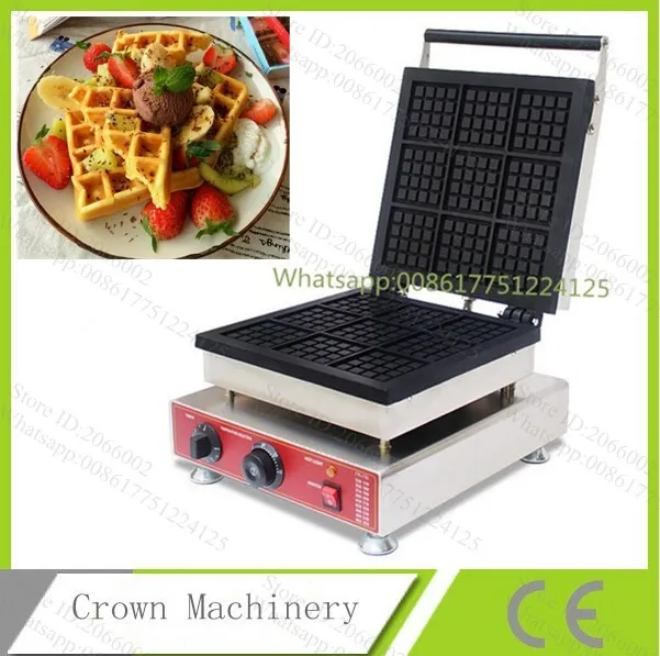 Square Shape Belgian Waffle Maker; 9pcs Custom Waffle Plate For Sale