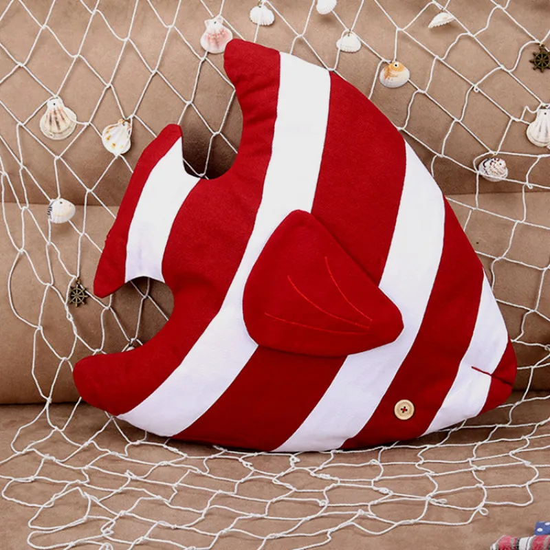 Pa. Декоративный морской хлопок пледы Подушка тропическая рыба форма полиэстер ядро диван спальня игрушка подушка