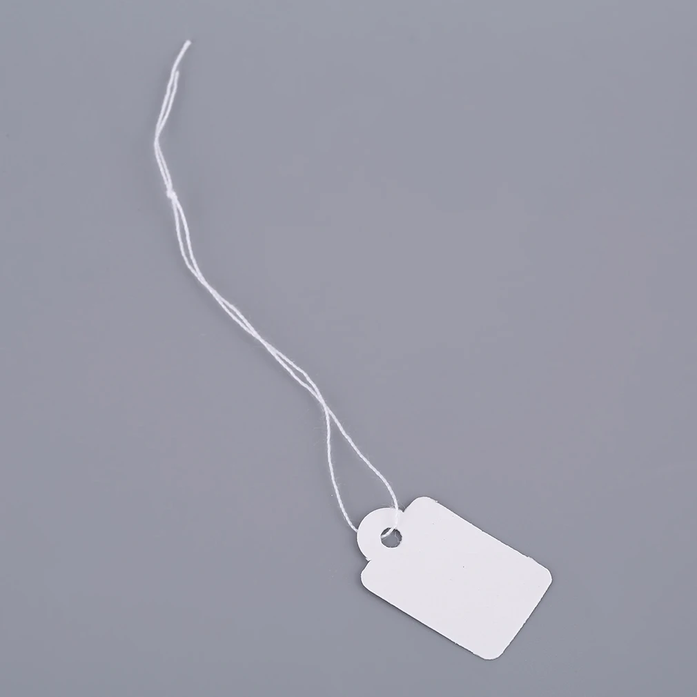 100 шт Серебряный ценник прямоугольная Белая пустая струна для упаковки ювелирных изделий, демонстрационные карты, Рекламная цена, ювелирная этикетка