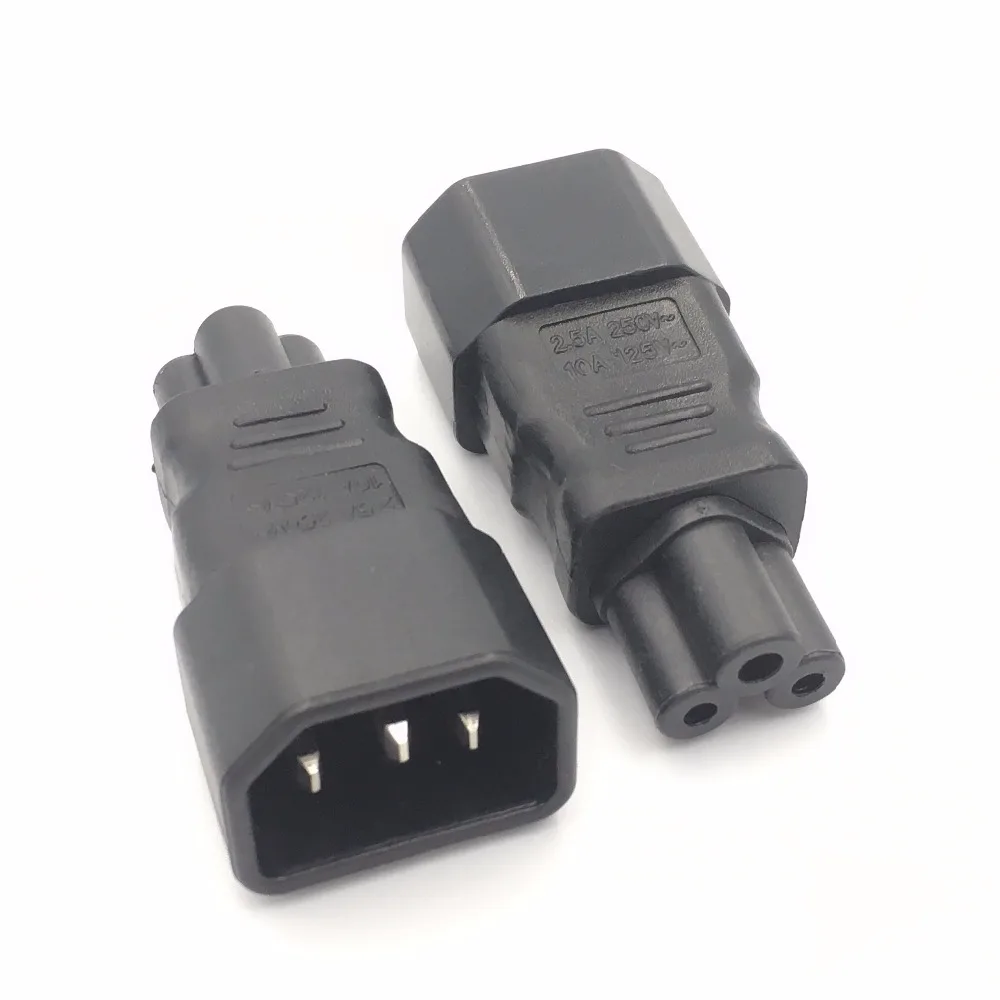 IEC 320 C14 3-контактный разъем для C5 3-контактный разъем прямой Мощность Подключите конвертер адаптер