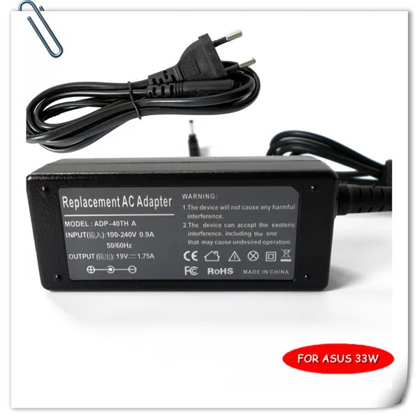 19V 1.75A AC adapter For ASUS VivoBook X201E F201E Series Ultrabook Q200E Q200E-BHI3T45/i3-2365m universal laptop charger 33w