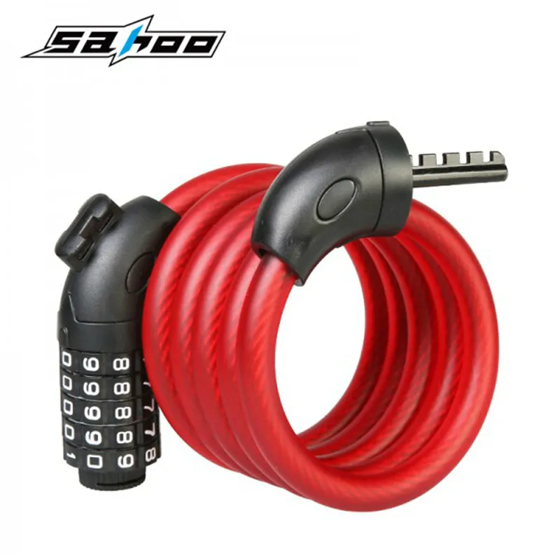 SAHOO Bike Lock 5 Digit Code Combination Bicycle Security Lock 1500mm x