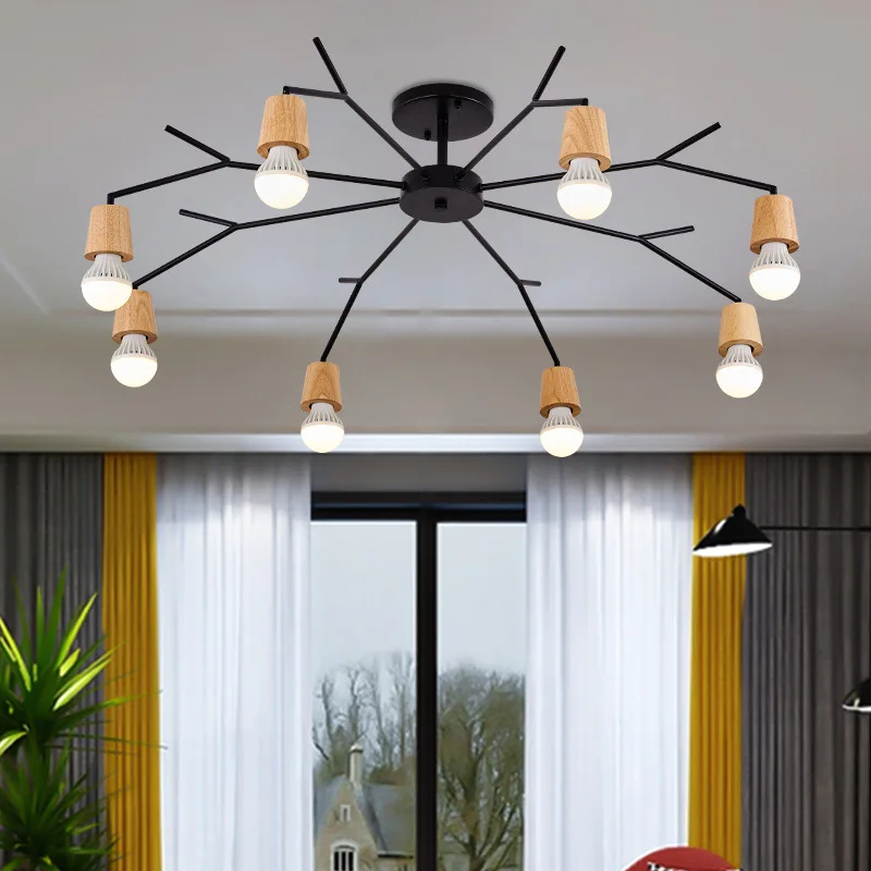 

AC100-240V wood LED ceiling lights living room bedroom children's room ceiling lamp modern lustres de sala plafon lighting