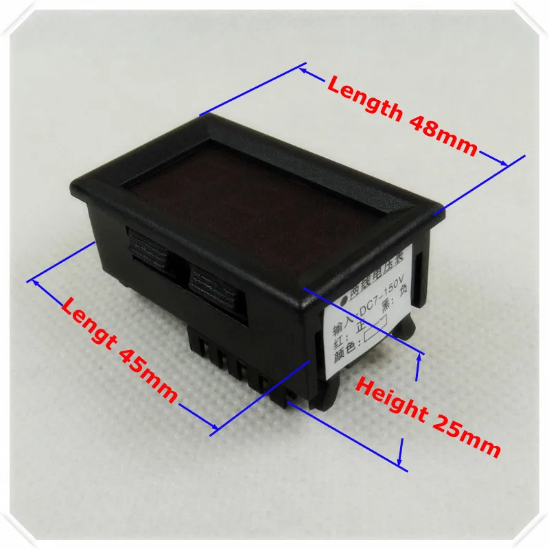RD 3 цвета 0,5" Цифровой вольтметр DC7-150V с двумя проводами 3-значный Электрический велосипед автомобильный измеритель напряжения [3 шт./лот]