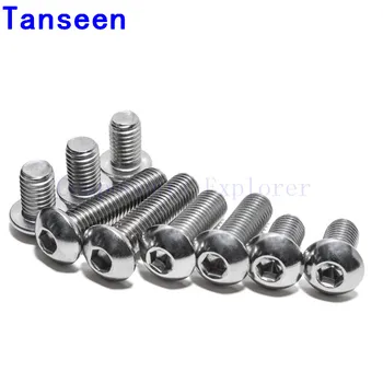 

304# Stainless steel button head bolts M3/M4*8/10/12/16/20/25 ,100pcs/lot