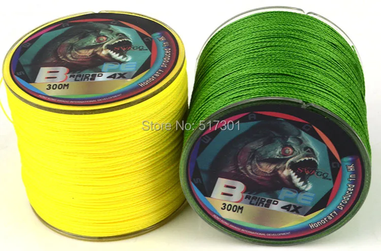 300 М 4 пряди ЧП ПЛЕТЕНАЯ ЛЕСКА Зеленый/Желтый/Рыболовные Снасти | Спорт и