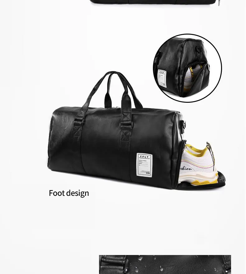 Мужская спортивная сумка для спортзала из искусственной кожи, Большая вместительная сумка для тренировок на открытом воздухе, водонепроницаемая сумка для фитнеса, Женская дорожная сумка для путешествий, Повседневная сумка для багажа
