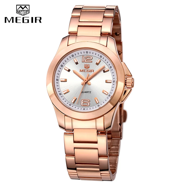 

MEGIR Luxury Brand Women Dress Watches Fashion Rose Gold Bracelet Watch for Ladies Wristwatch Female Quartz Clock Montre Femme