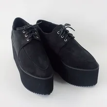 Обувь в японском стиле Харадзюку на высокой платформе 8 см; обувь в стиле Лолиты на танкетке с острым носком; обувь в стиле панк для косплея; обувь на толстой платформе со шнуровкой