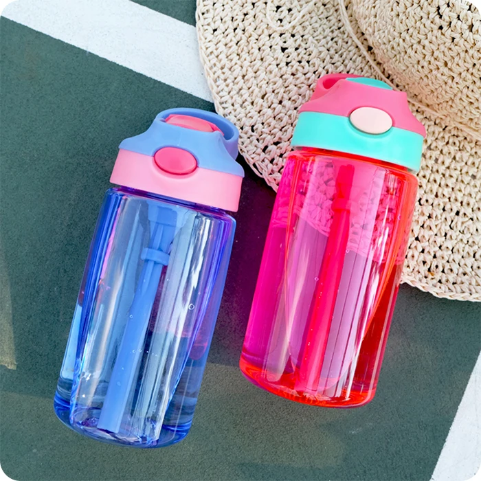 Plastic water bottle With Straw (10)