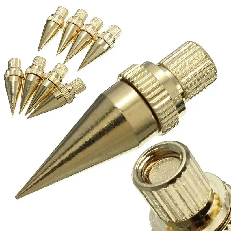 Mayitr 8sets Speaker Spike Golden Copper Isolation Cone Stand Feet+Base Pads Floor Discs For M6*36 HiFi speakers speaker frame