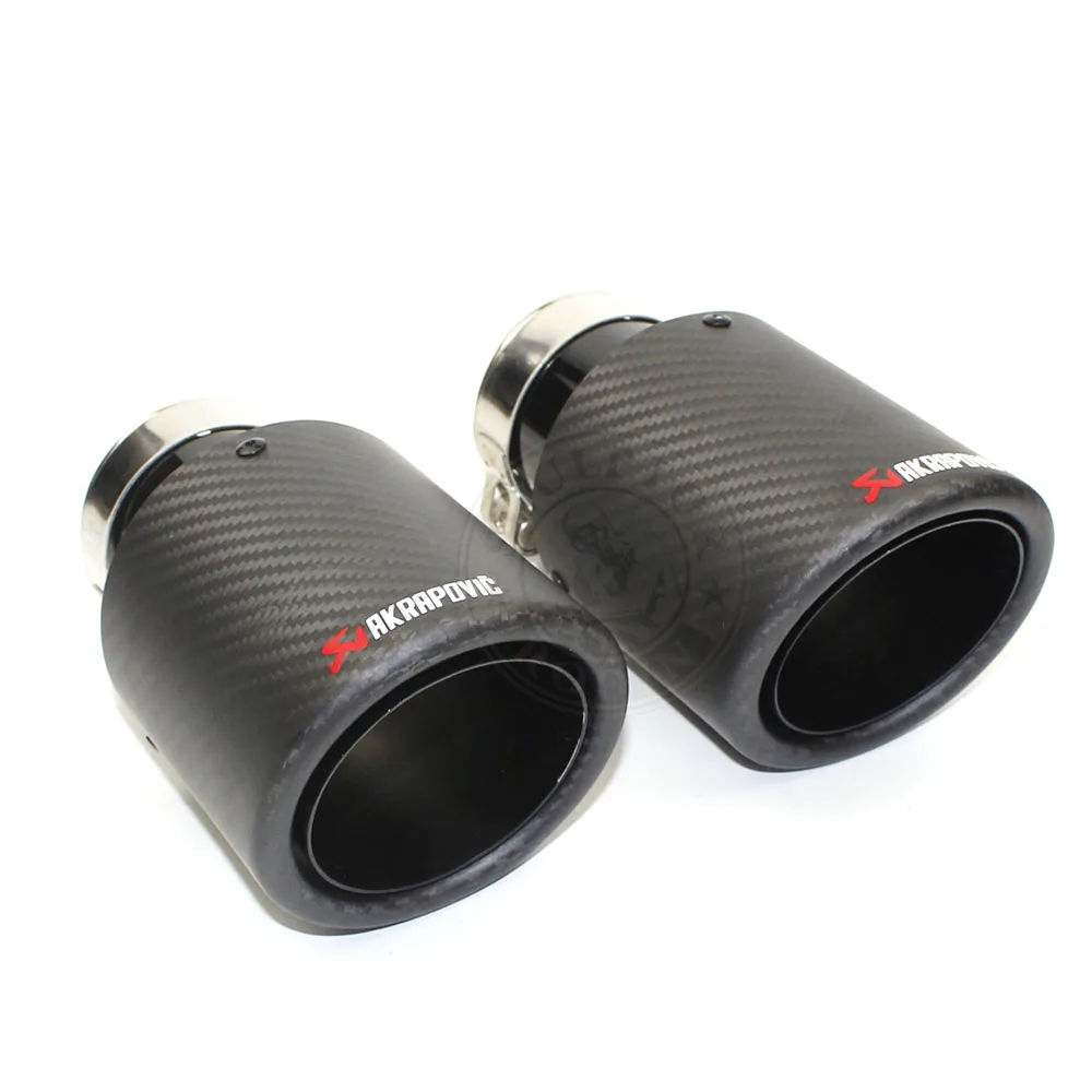 

Free Shipping black universal various sizes akrapovic carbon fibre car exhaust muffler tip crimping Dumb face twill +black