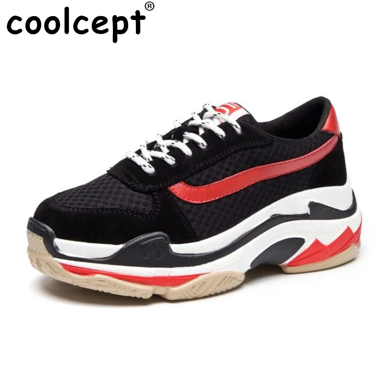 

Coolcept Daily Women's Genuine Leather Flats Shoes Woman Laces Round Toe Flats Sneakers Women Shoes Chic Footwear Size 35-40