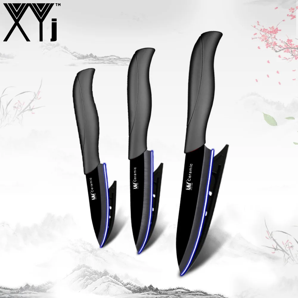XYj керамический нож " 4" " дюймов Кухонные аксессуары набор ножей ABS+ TPR ручка набор керамических ножей циркониевое острое лезвие