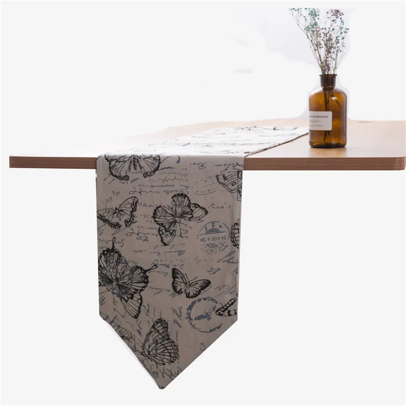 

Table Cloth Grey Butterfly Printed Table Runners Fashion Table Cover Tea Table Cloth