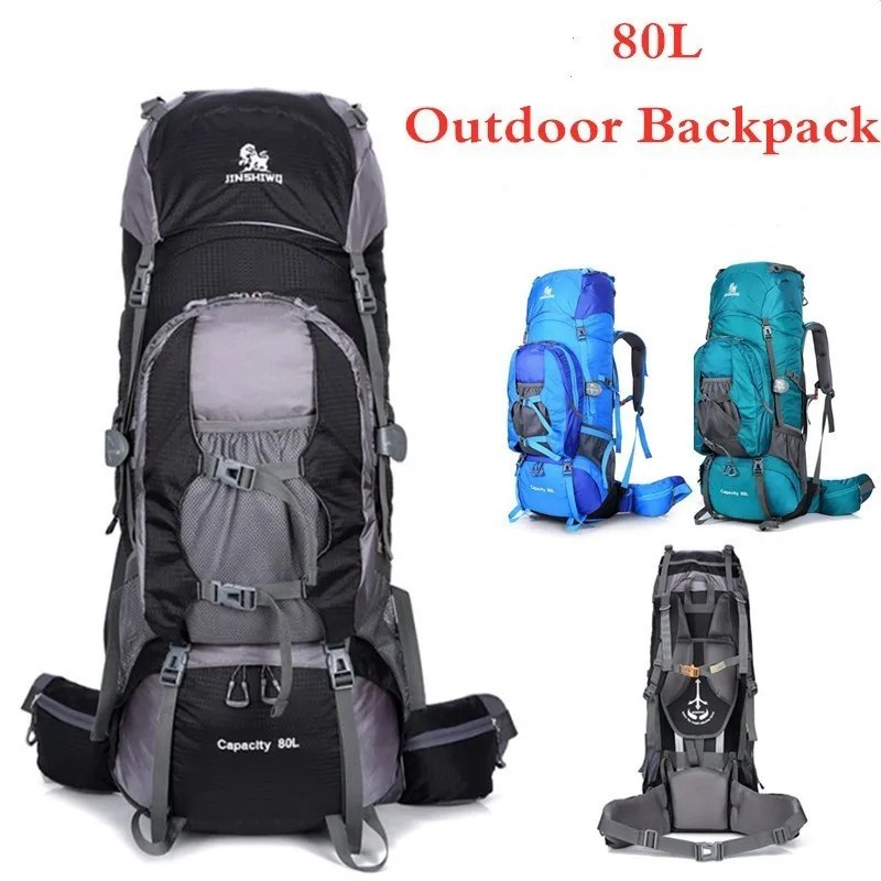 US $48.76 80L Hiking Backpack Large Capacity Men Women Riding Travel Outdoor Luggage Bag Camping Climbing Water Resistant Sports Rucksack
