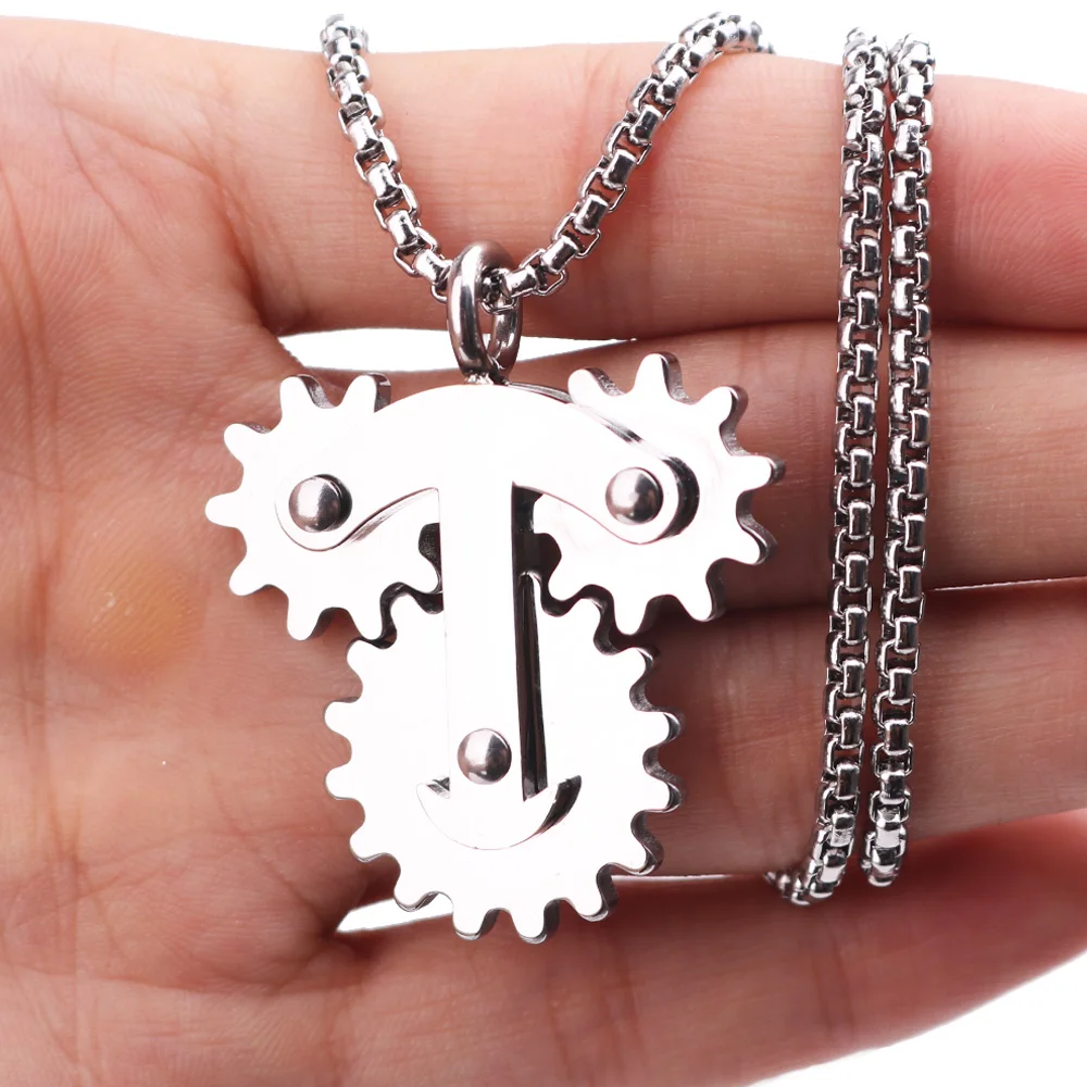

Rotating Stainless Steel Gear Spinner Necklace/ Keychain Hand Fidget Gear Autism/ADHD/Anxiety Anti Stress Toy