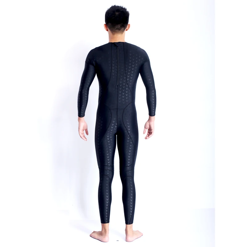 Men Professional Full Body Competition Sharkskin Quick-Drying SwimSuit One Piece Nylon Breathable Beach Bathing Surf SwimWear