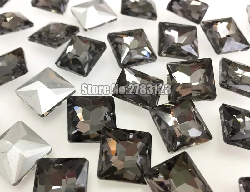 무료 배송 회색 사각형 모양 pointback 느슨한 rhinestones, 손톱 airt 모바일 장식 DIY 의류 액세서리 50 개/갑