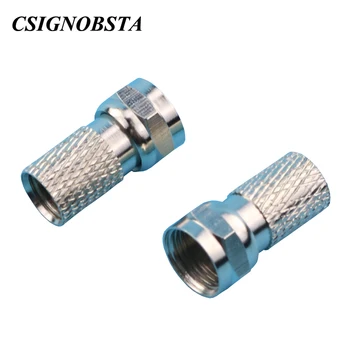 

High Quality F-Type Twist-On RG6 Coaxial Cable RF Connector for Mobile Phone Single Booster Straight Type Connector