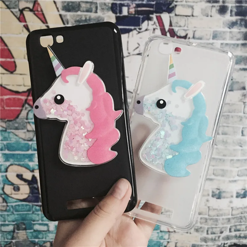 

3D Unicorn Quicksand Liquid Soft Silicone Case for ZTE Blade A610 BA610 Phone Cover Cartoon Diamond Funda Coque Fashion Owl