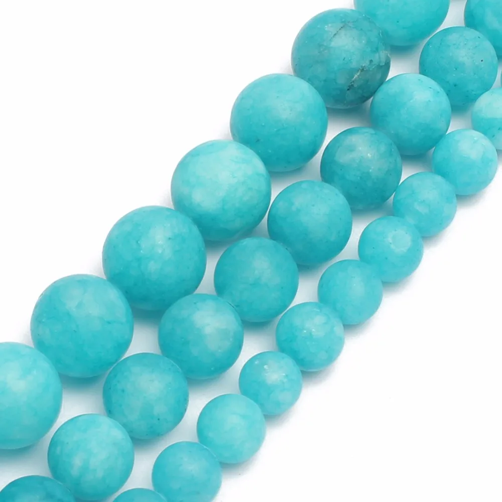 

Matte blue Stone Round Loose Beads For Jewelry Making Diy Bracelet Necklace 6/8/10mm Pick Size 15inches