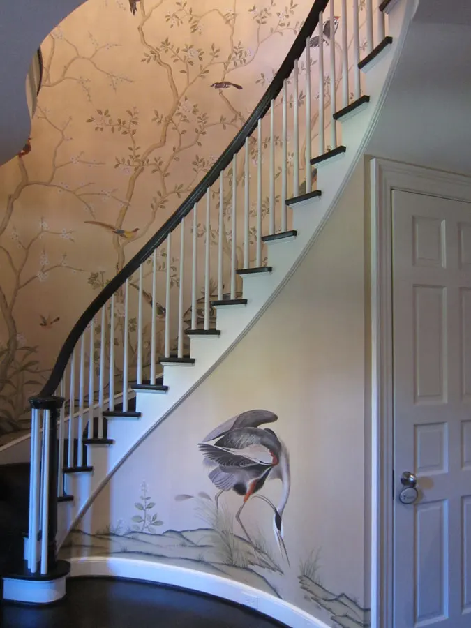 

Classic style elegant Hand-painted silk wallpaper painting flowers with birds wallcovering many patterns and background optional
