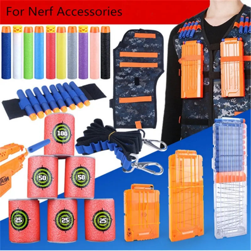 

2018 Hot Tactical Equipment Toy for Nerf Magazine Accessories Bullet Clip Tactical Handbag Darts Nerf Target Gun Bullets