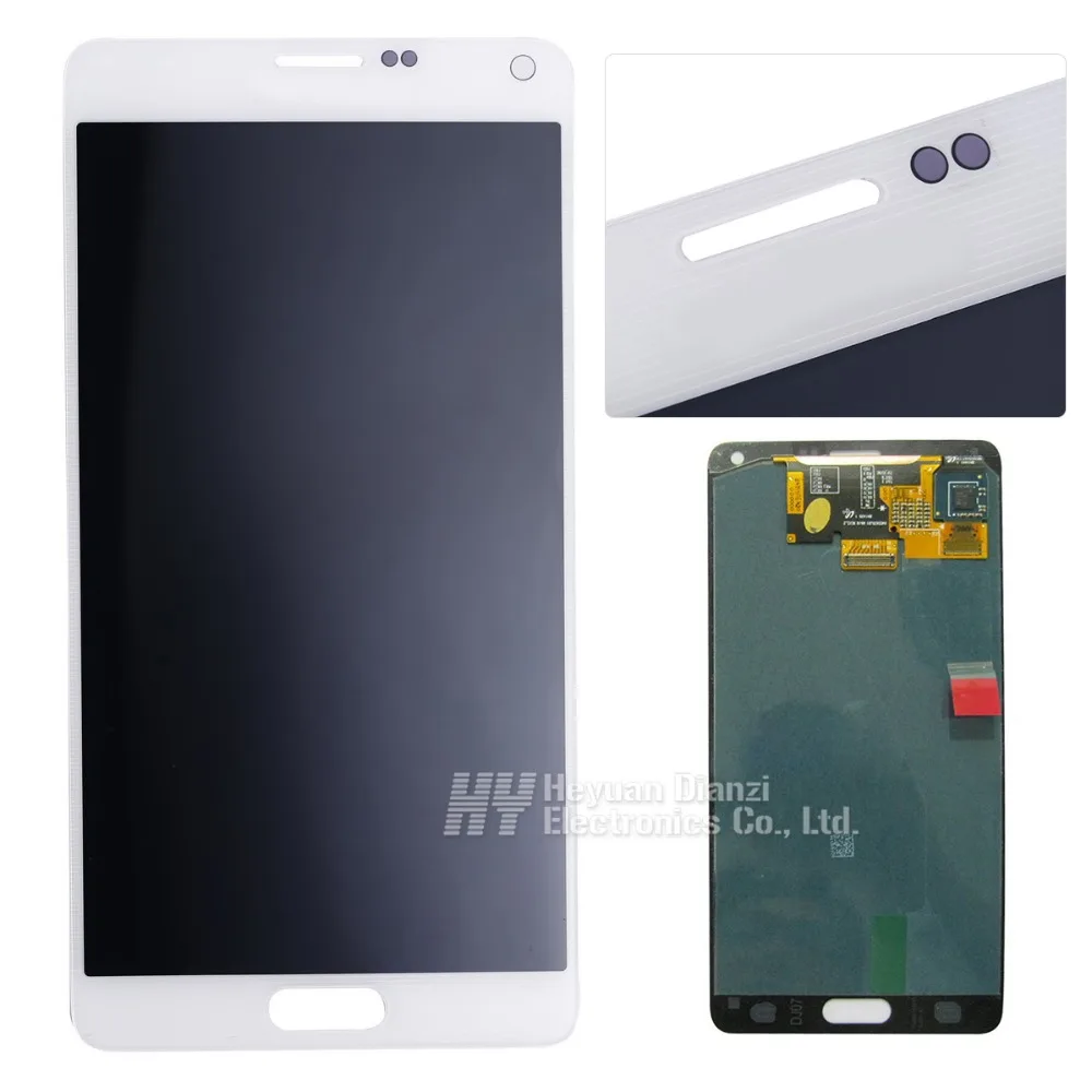 Replacement 100 Original for Samsung Note 4 LCD display touch screen Digitizer white color for galaxy