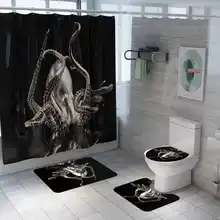 Ванная комната занавески для душа и коврик набор 3D печатных коврик с узором ковер противоскользящая крышка для унитаза коврик для ванной домашний дверной декор для пола