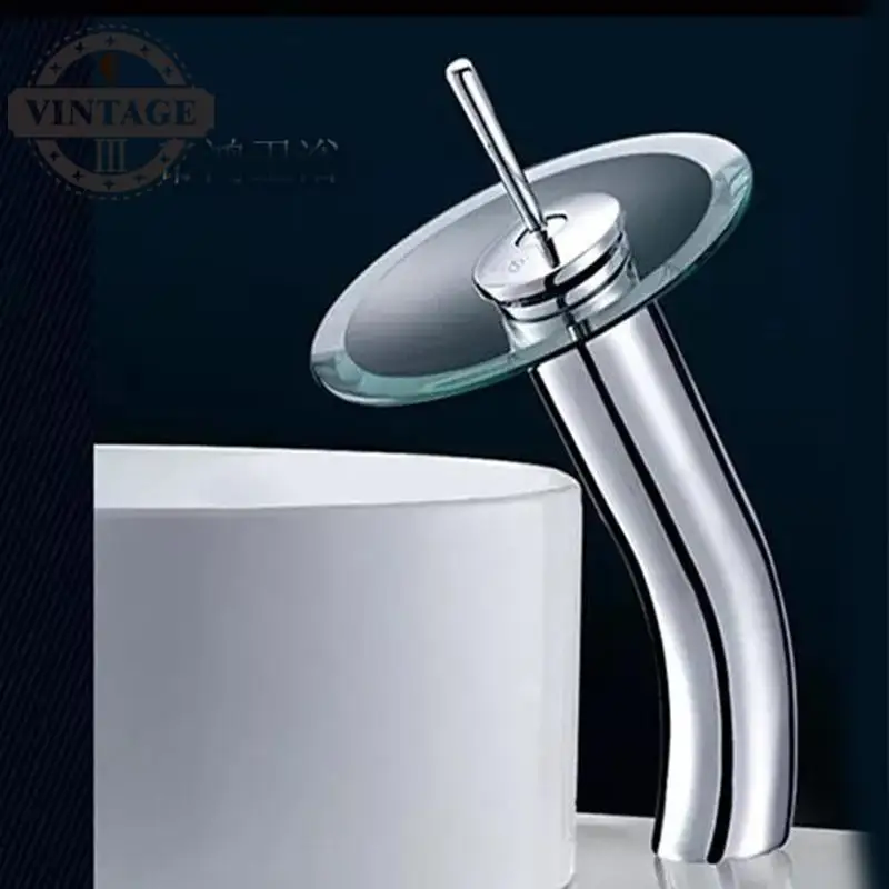 Buy modern basin faucet glass faucet for bathroom