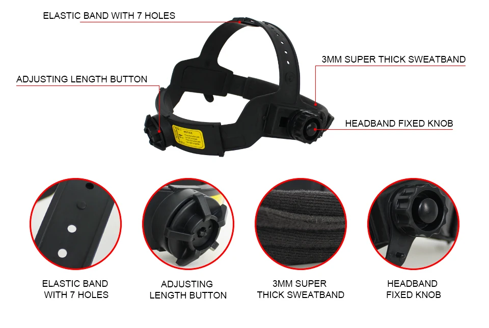 Respuesto soporte ajustable para máscara de soldadura de oscurecimiento automático