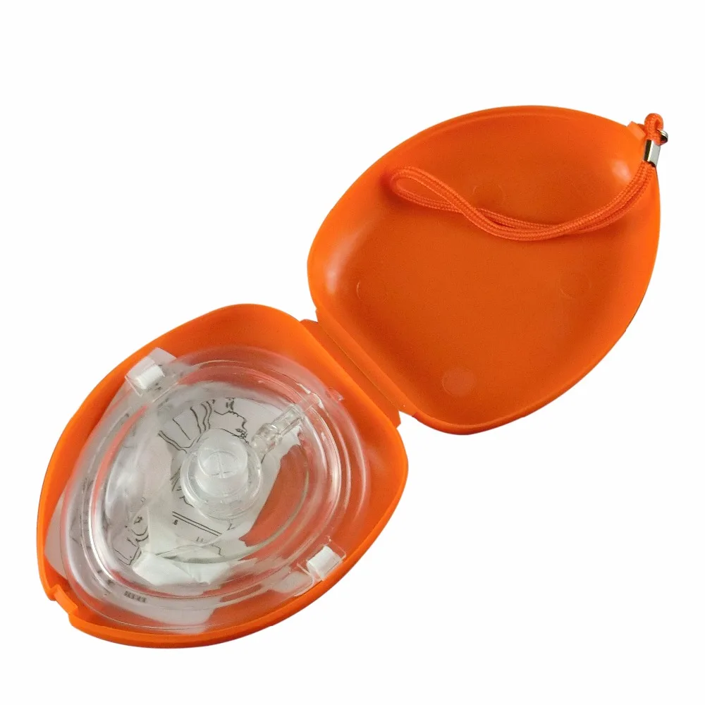 

50Pcs Pro CPR Resuscitator Artificial Breathing Mask First Aid Rescue Training Tools Mouth To Mouth With One-way Valve Orange