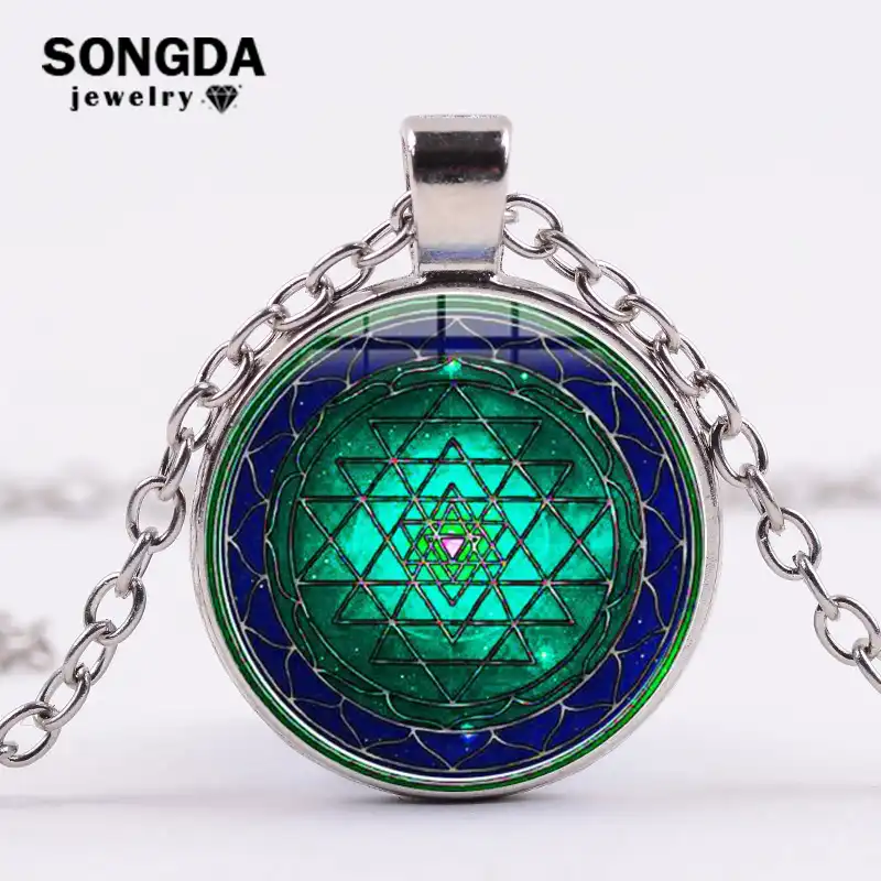 Songda Alte Sri Yantra Symbol Halskette Talisman Heiligen Geometrie Meditation Schmuck Chakra Spirituelle Mandala Buddhistischen Halskette Pendant Necklaces Aliexpress