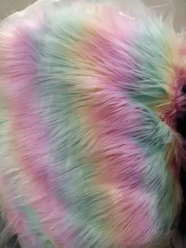 

900g Jacquard Rainbow Faux Fur Plush (60mm pile long)