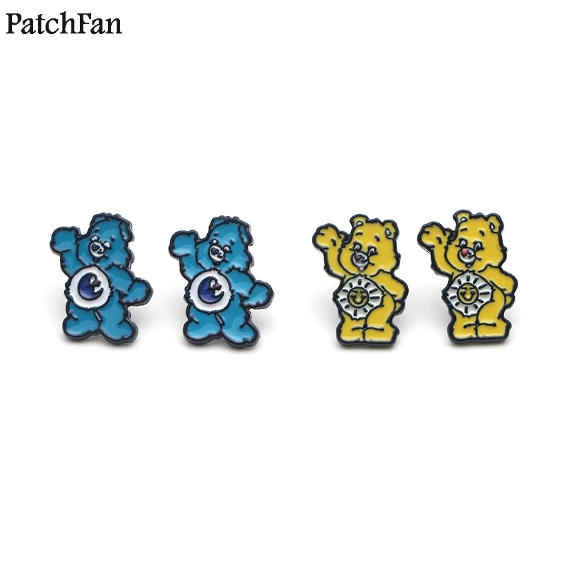 Patchfan Care Bears Забавный мультфильм аниме дизайн для серьги вечерние сувениры Ювелирные изделия для подруги для подарки на день рождения A1600