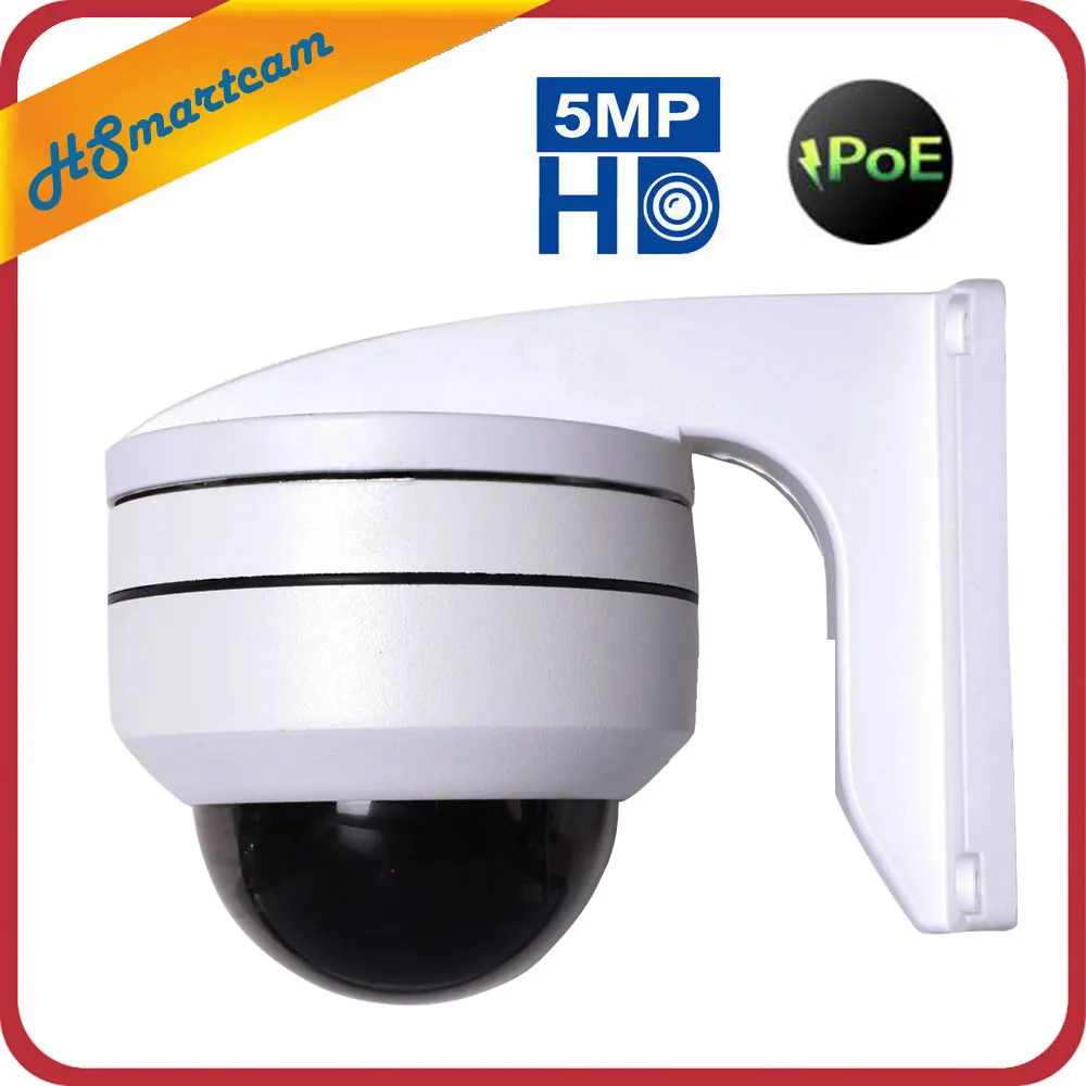 Видеонаблюдения Открытый безопасности 5MP мини-купол PTZ Камера 4X зум POE IP Камера Ночное видение 40 м с HIKVISION NVR ONVIF P2P Mobile вид