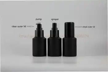 60ml painted black frosted Glass sloping shoulder bottle shiny black plastic sprayer/pump,perfume/mist bottle,lotion bottle - SALE ITEM - Category 🛒 Beauty & Health